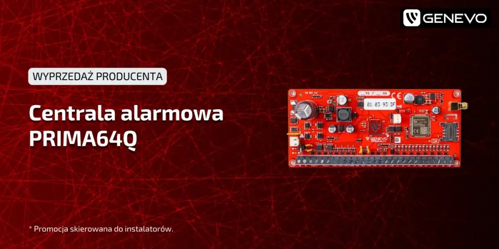Wyprzedaż magazynowa central alarmowych Genevo PRIMA 64Q