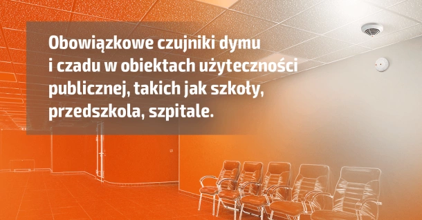 Czujniki dymu i czadu w obiektach użyteczności publicznej